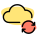Reload and syncing loop arrows on a cloud server icon