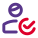 Check mark on a classical user for authentication and approval icon