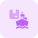 Shipping delivery box on the cargo ship isolated on a white background icon