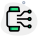 Smartwatch connected with multiple network terminals isolated on a white background icon