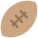 Rugby ball in oval shape for clearing the yards game icon