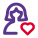 Favorite user profile picture with heart logotype icon