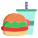 hambúrguer-de-feijão-recheado-externo-com-coca-pizza-e-hambúrguer-icongeek26-flat-icongeek26 icon