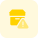 Delivery Box with hazard warning logotype layout icon