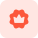 Crown in flower shaped premium membership logotype icon