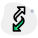 Data transfer syncing with arrows in loop icon