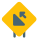 High slope road ahead for the road signal icon