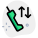 Old phone with up and down arrows icon