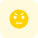 Upset emoji with angry face and raised eyebrows icon