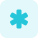 Asterisk symbol used in Medical Science isolated on a white background icon