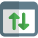 Uplink and downlink stats on a web browser icon