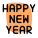 Happy new year text message for sharing icon