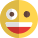 Happy wired emoticon with wired eyes looks icon