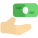 Cash payment method at restaurant expenses layout icon