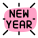 New year celebration logotype for greeting to share icon