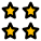 Four star rating for excellent performance in a specific role icon