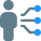 Human integration with multiple nodes isolated on a white background icon