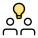 Sharing ideas together with lighting bulb logotype icon