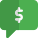 Instant online money transfer over messaging service icon