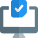 Desktop computer for counting state election result icon