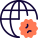 Global virus pandemic isolated on white background icon