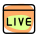 Live streaming option available on a web browser icon