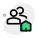 Group of employees living in a common shed house icon