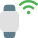 Smartwatch connected to wifi connection isolated on white backgsquare icon