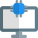 Computer with a CPU processor isolated on a white background icon