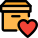 Favorite shipping address with the heart logotype icon