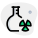 Nuclear program research with sample in flask icon