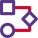 Computer algorithm with connected notes diagram icon