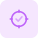 Target crosshair with tickmark isolated on a white background icon