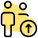 Uploading a document or file on a group with up arrow sign icon