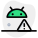 Android operating system warning with the triangular exclamation mark icon