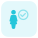 Verified businesswoman list with a checkmark option layout icon