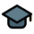 Graduation hat for isolated on white background icon