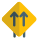 Front Lane direction with multiple arrows layout icon