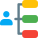 Businessman vertical hierarchy layout flow chart diagram icon