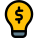 Money idea with a dollar sign on lighting bulb icon