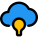 Bulb with cloud concept of online storage management icon