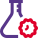 Lab flask in a research of laboratory regarding the coronavirus icon