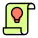 Light bulb and sheet representing ideas of new business icon