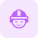 Construction worker face emoticon with safety helmet icon