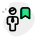 Bookmark sign businessman work at office layout icon