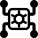 Microprocessor connected with multiple terminals isolated on a white background icon