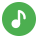 Music application with musical note in a circle icon