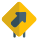 Up right way traffic sign board layout icon