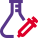 Flask for testing the blood serum isolated on a white background icon