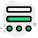 Double bar with round dimension drawing layout icon